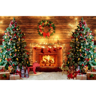 Χριστουγεννιάτικο σκηνικό για φωτογραφία Χειμωνιάτικη νύχτα Χρυσό γκλίτερ φως χιονάνθρωπος πεύκο για πάρτι γενεθλίων μωρό Διακόσμηση φόντου