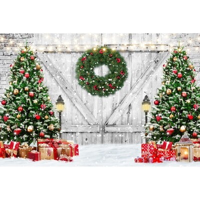 Χριστουγεννιάτικο σκηνικό για φωτογραφία Χειμωνιάτικη νύχτα Χρυσό γκλίτερ φως χιονάνθρωπος πεύκο για πάρτι γενεθλίων μωρό Διακόσμηση φόντου