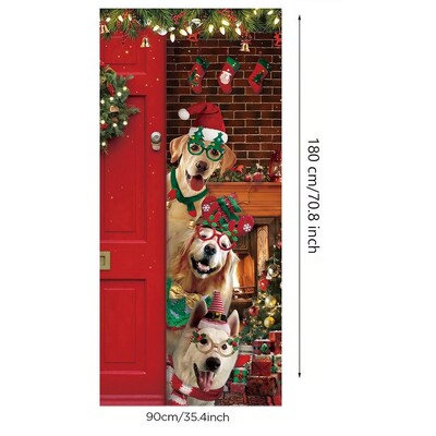 0,9 * 1,8 M több karácsonyi ajtóborító háttér textil transzparens party beltéri és kültéri jelenetdekoráció
