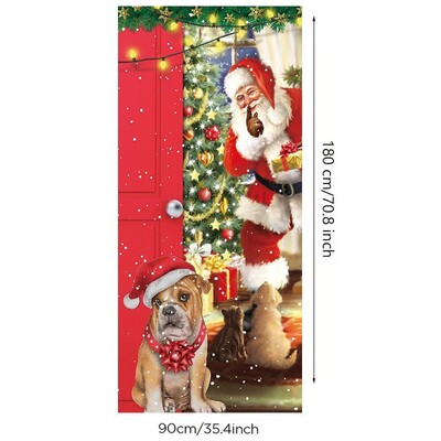 0,9 * 1,8 M több karácsonyi ajtóborító háttér textil transzparens party beltéri és kültéri jelenetdekoráció