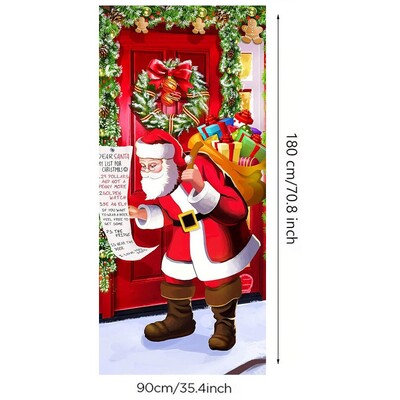 0,9 * 1,8 M több karácsonyi ajtóborító háttér textil transzparens party beltéri és kültéri jelenetdekoráció