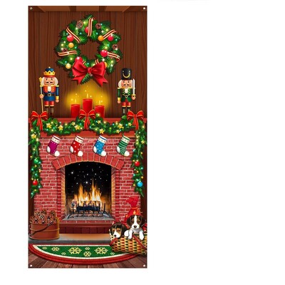 0,9 * 1,8 M több karácsonyi ajtóborító háttér textil transzparens party beltéri és kültéri jelenetdekoráció