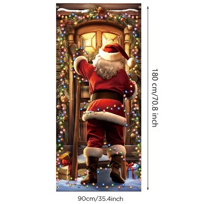0,9 * 1,8 M több karácsonyi ajtóborító háttér textil transzparens party beltéri és kültéri jelenetdekoráció