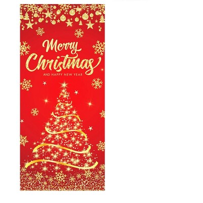 0,9 * 1,8 M több karácsonyi ajtóborító háttér textil transzparens party beltéri és kültéri jelenetdekoráció