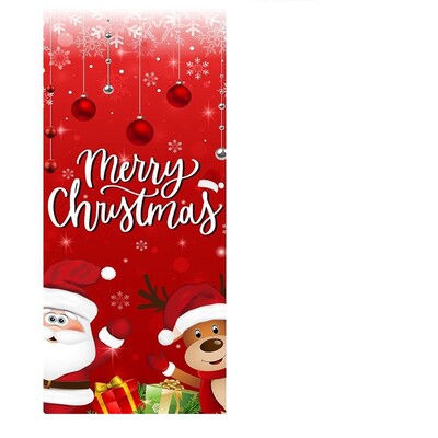 0,9 * 1,8 M több karácsonyi ajtóborító háttér textil transzparens party beltéri és kültéri jelenetdekoráció