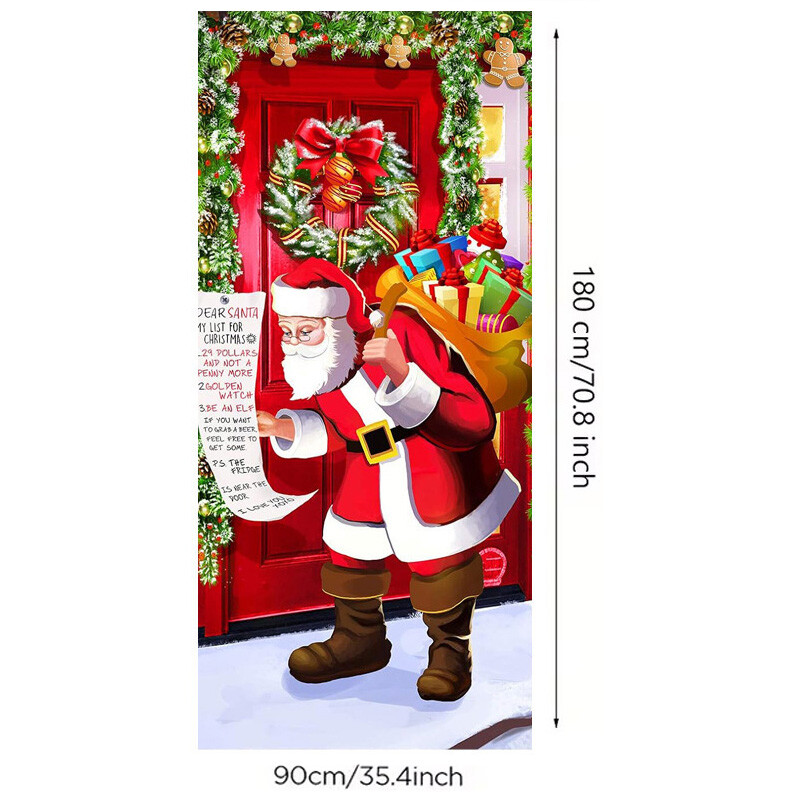 0,9 * 1,8 M több karácsonyi ajtóborító háttér textil transzparens party beltéri és kültéri jelenetdekoráció