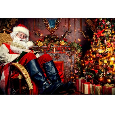 Karácsonyi háttér tégla kandalló karácsonyfa ajándék gyerekeknek baba család barkács dekoráció fotózás háttér fotóhívás