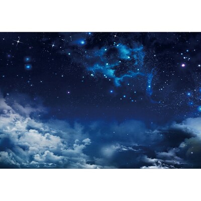 Sötétkék égbolt Hold Csillogó Csillag Fotó Háttér Karácsony Tél Fenyő Erdő Hó Éjszakai Természeti jelenet fotó háttér