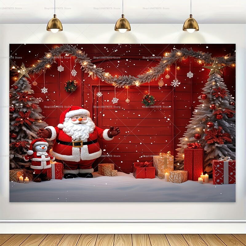 Karácsonyi fotózás Háttér Mikulás Kandalló Vinyl fénykép Háttér Karácsonyi Party kellékek Kezdőlap