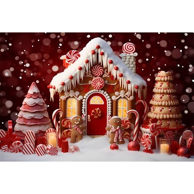 Boldog karácsonyt háttér fotózás Hátterek karácsonyi piros ház mézeskalács tél hó háttér dekoráció baba zuhany stúdió kellékek