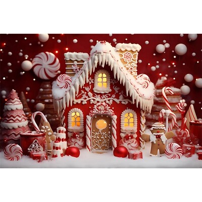 Boldog karácsonyt háttér fotózás Hátterek karácsonyi piros ház mézeskalács tél hó háttér dekoráció baba zuhany stúdió kellékek