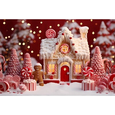 Boldog karácsonyt háttér fotózás Hátterek karácsonyi piros ház mézeskalács tél hó háttér dekoráció baba zuhany stúdió kellékek