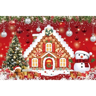 Boldog karácsonyt háttér fotózás Hátterek karácsonyi piros ház mézeskalács tél hó háttér dekoráció baba zuhany stúdió kellékek