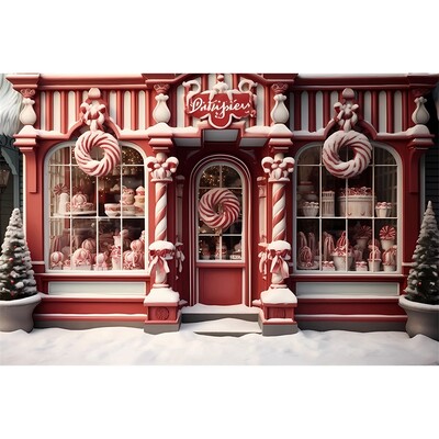 Boldog karácsonyt háttér fotózás Hátterek karácsonyi piros ház mézeskalács tél hó háttér dekoráció baba zuhany stúdió kellékek