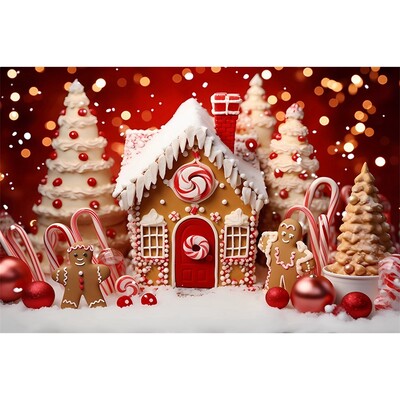 Boldog karácsonyt háttér fotózás Hátterek karácsonyi piros ház mézeskalács tél hó háttér dekoráció baba zuhany stúdió kellékek