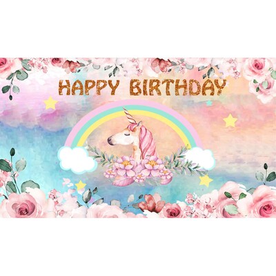 Disney Unicorn bakelit hátterek születésnapi partikhoz, babazuhanyok, rendezvénydekoráció, fantázia egyszarvú fényképezési kellék, buliszalag