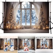Téli karácsony vidéki fotózás háttér hó jelenet party dekoráció háttér esemény háttér baba zuhany lány