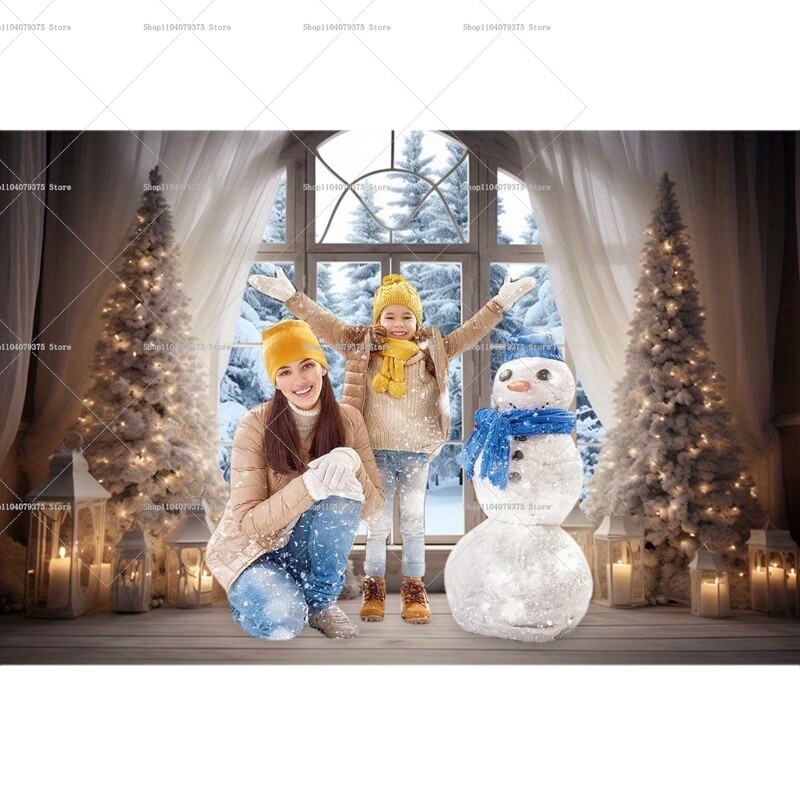Téli karácsony vidéki fotózás háttér hó jelenet party dekoráció háttér esemény háttér baba zuhany lány