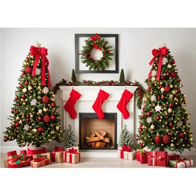 Karácsonyi fotózás hátterek Ablak Hó Fenyőfa Ház dekoráció Háttér Téli fotóstúdió lőfülke kellékek