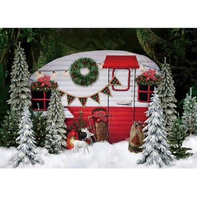 Karácsonyi fotózás hátterek Ablak Hó Fenyőfa Ház dekoráció Háttér Téli fotóstúdió lőfülke kellékek