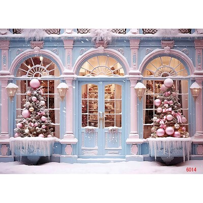 Karácsonyfa ajándékok Virág Koszorú Fényképezés Hátterek Ablak Hóember Rózsaszín ház ajtó évfordulója újév fotó háttér