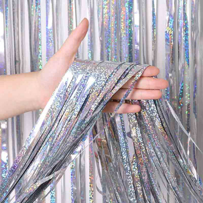 2M 3M 4M Folie metalica Fringe Fond strălucitor Decorație de perete pentru petrecere de nuntă Fundal pentru cabină foto Tisel Glitter Cortina Aur