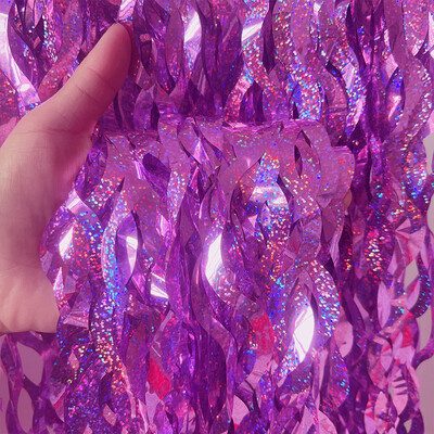 Fém talmi fólia rojtos függönyök csillagos Party Photo Backdrop Party Streamerekkel születésnapi szilveszteri esküvői dekorációhoz