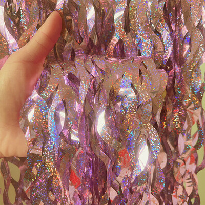 Fém talmi fólia rojtos függönyök csillagos Party Photo Backdrop Party Streamerekkel születésnapi szilveszteri esküvői dekorációhoz