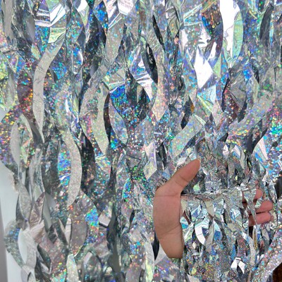 Fém talmi fólia rojtos függönyök csillagos Party Photo Backdrop Party Streamerekkel születésnapi szilveszteri esküvői dekorációhoz