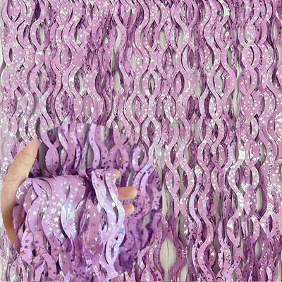 Fém talmi fólia rojtos függönyök csillagos Party Photo Backdrop Party Streamerekkel születésnapi szilveszteri esküvői dekorációhoz