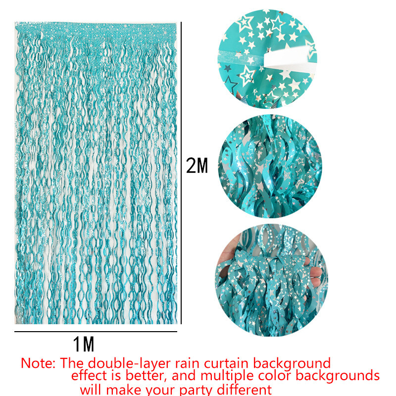 Fém talmi fólia rojtos függönyök csillagos Party Photo Backdrop Party Streamerekkel születésnapi szilveszteri esküvői dekorációhoz