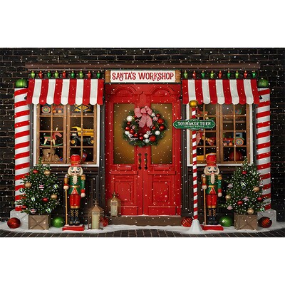 Karácsonyfa háttér Karácsonyi kandalló ablak Mikulás ajándék téglafal Téli felnőtt családi buli babafotózás