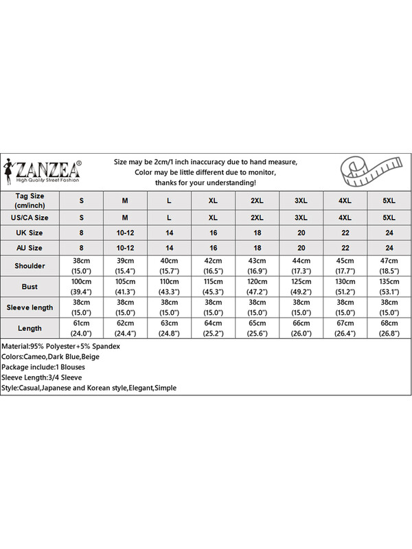 ZANZEA női elegáns party blúz elegáns hálós fodros 3/4 ujjú felsők 2024 őszi tervezői álló galléros ingek koreai bő tunikák