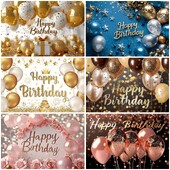 Fundal pentru petrecere de naștere cu sclipici auriu, albastru, balon, stand, banner, afiș, fundal pentru adulți, pentru petreceri cu tematică, cadouri