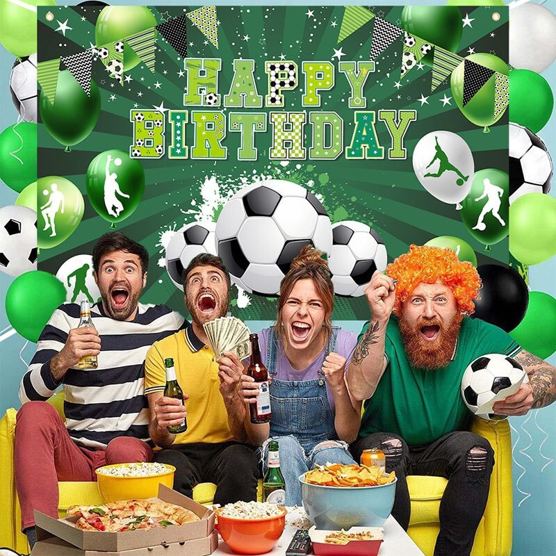 Futball születésnapi parti Háttér Foci Foci téma Születésnapi parti dekoráció Photo Booth kellékek fiúknak, gyerekeknek