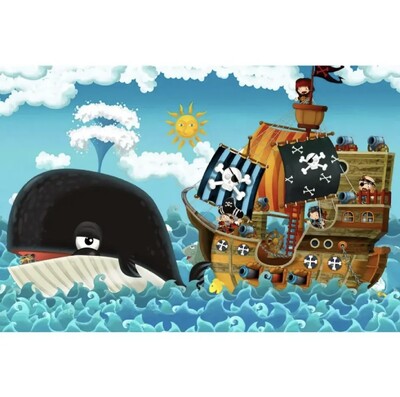 Piratų laivo kapitono fonas Kūdikio gimtadienio nuotraukos fono lobių žemėlapis Laivas krovinys medinės lentos šaudymo vakarėlio fonas