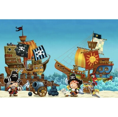Piratų laivo kapitono fonas Kūdikio gimtadienio nuotraukos fono lobių žemėlapis Laivas krovinys medinės lentos šaudymo vakarėlio fonas