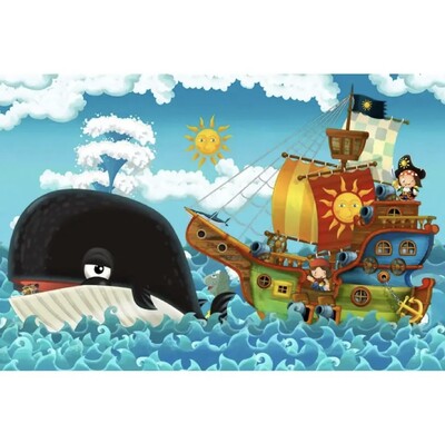 Piratų laivo kapitono fonas Kūdikio gimtadienio nuotraukos fono lobių žemėlapis Laivas krovinys medinės lentos šaudymo vakarėlio fonas