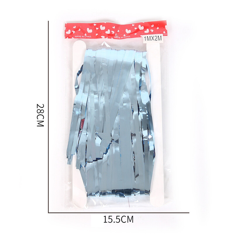 Pachet de 2 perdele din folie argintiu, negru, aur, roz, aur, sclipici, draperii cu franjuri, pentru decorațiuni de fundal pentru petrecerea de nuntă.