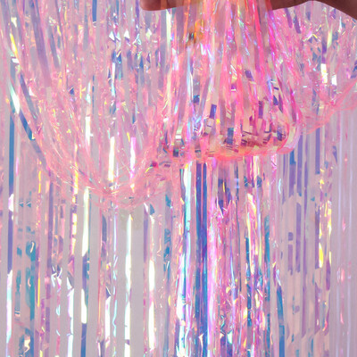 Gyönyörű hátterű függönyök talmi rojtos fóliafüggöny Egyszarvú születésnapi parti Háttér zuhany Esküvői dekoráció Fotófülke kellék