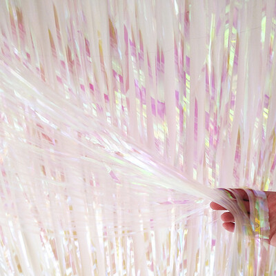 Gyönyörű hátterű függönyök talmi rojtos fóliafüggöny Egyszarvú születésnapi parti Háttér zuhany Esküvői dekoráció Fotófülke kellék