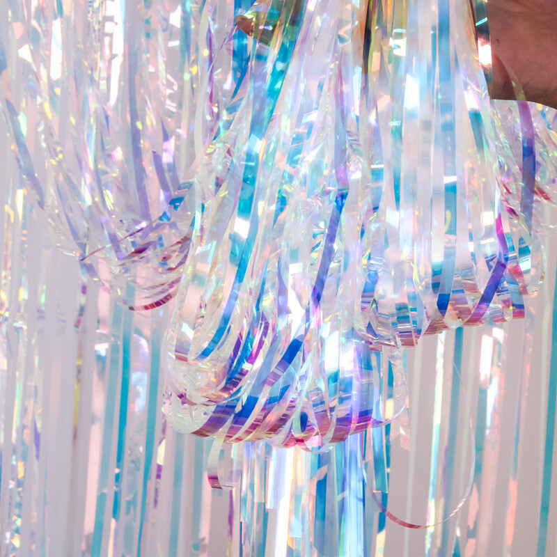 Gyönyörű hátterű függönyök talmi rojtos fóliafüggöny Egyszarvú születésnapi parti Háttér zuhany Esküvői dekoráció Fotófülke kellék