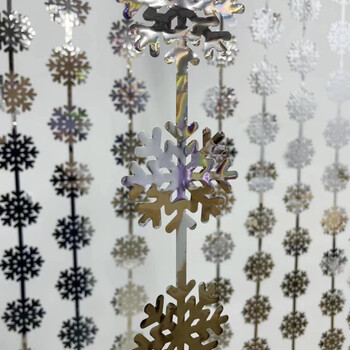 Iridescent Laser Snowflake Rain Foil Κουρτίνα Κρεμαστό πάρτι Διακόσμηση φόντου για χριστουγεννιάτικο πάρτι Χειμερινό πάρτι Διακόσμηση φόντου