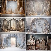 Linksmų Kalėdų fotografijos fonas Kalėdų eglutė Sniego dovana Šeimos vakarėlio dekoras Fonas Kūdikio portreto fotografijos fotostudija