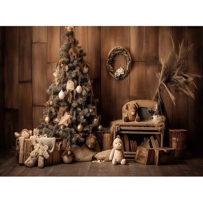 Linksmų Kalėdų fotografijos fonas Kalėdų eglutė Sniego dovana Šeimos vakarėlio dekoras Fonas Kūdikio portreto fotografijos fotostudija