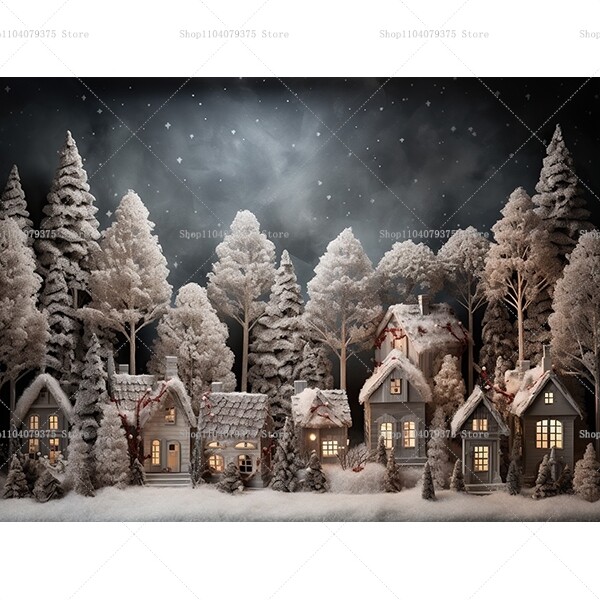 Linksmų Kalėdų fotografijos fonas Kalėdų eglutė Sniego dovana Šeimos vakarėlio dekoras Fonas Kūdikio portreto fotografijos fotostudija