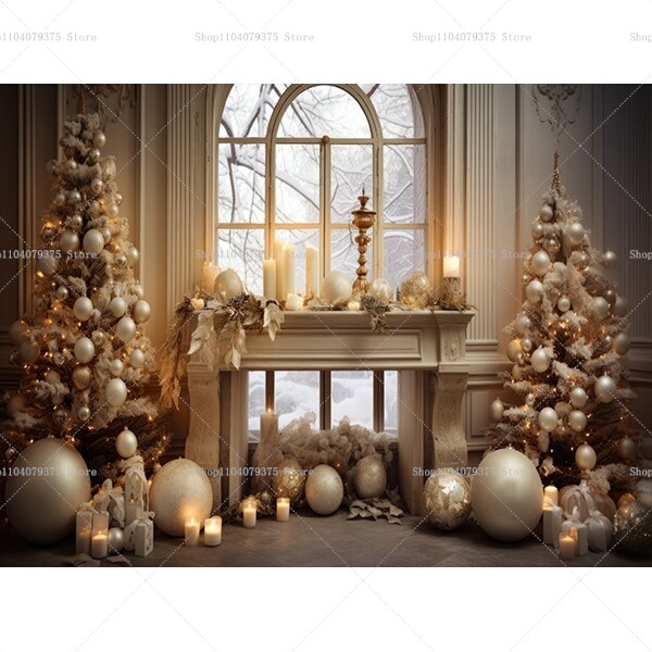 Linksmų Kalėdų fotografijos fonas Kalėdų eglutė Sniego dovana Šeimos vakarėlio dekoras Fonas Kūdikio portreto fotografijos fotostudija