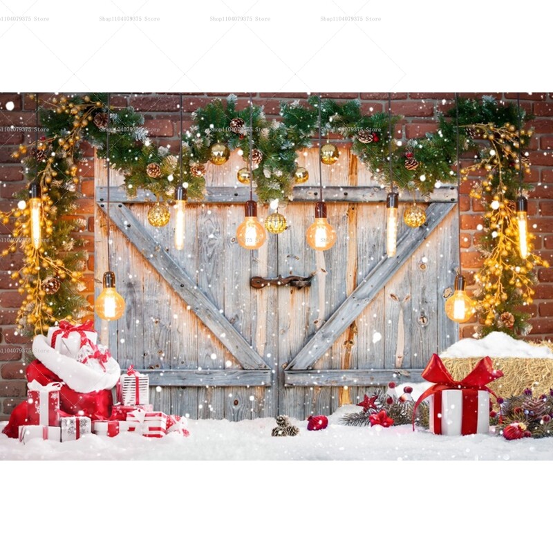 Karácsonyi fotózás Háttér Ablak Kandalló Baba Családi portré Fotóhívás Banner Karácsonyfa beltéri dekoráció Háttér