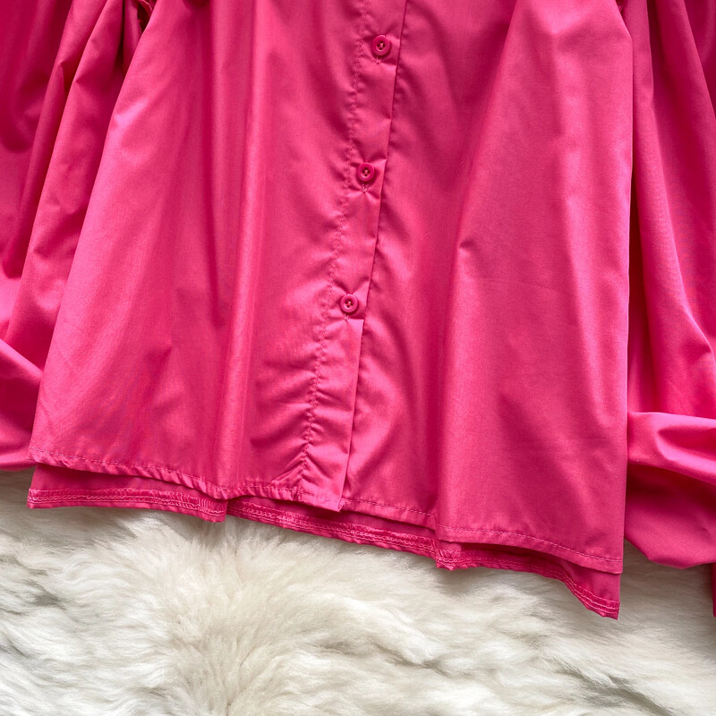 Sieviešu atlaižu apkakle, laterna ar garām piedurknēm, brīva blūze, slaida, eleganta franču modes top seksīga pavasara vasaras sieviešu krekls