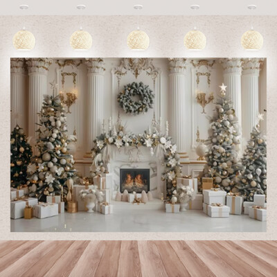 Karácsonyi fotózás háttér téli ablak karácsonyfa medve ajándék családi parti dekoráció gyerekeknek portré hátterek fotó kellékek